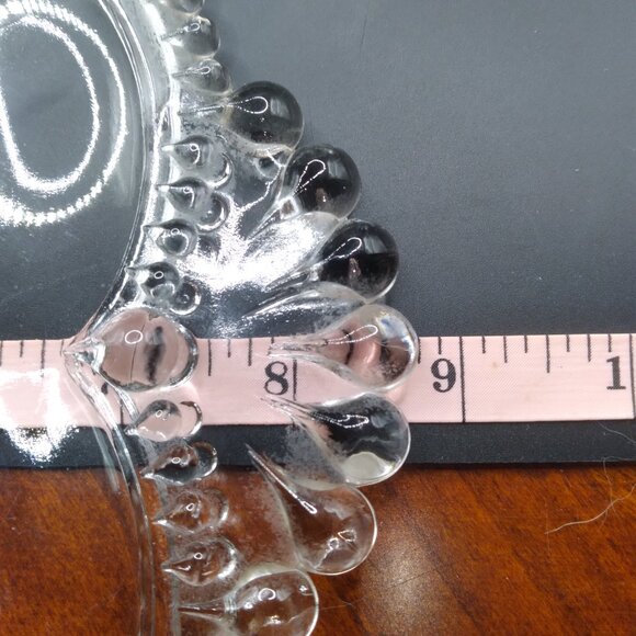 Vintage Paden City Glass Covered Dish Etched Flowers Jewelry Trinket Box Jewelry - Picture 8 of 9